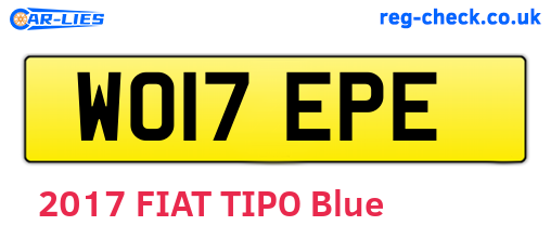 WO17EPE are the vehicle registration plates.