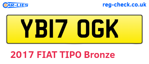 YB17OGK are the vehicle registration plates.