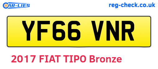 YF66VNR are the vehicle registration plates.