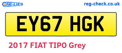 EY67HGK are the vehicle registration plates.