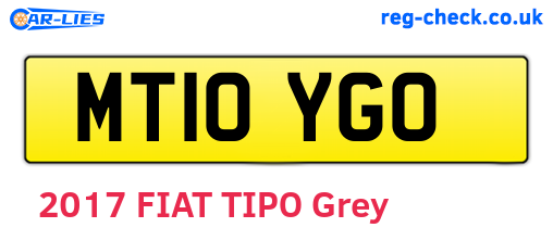 MT10YGO are the vehicle registration plates.