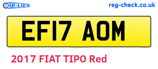 EF17AOM are the vehicle registration plates.