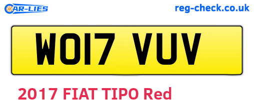 WO17VUV are the vehicle registration plates.