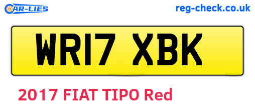 WR17XBK are the vehicle registration plates.