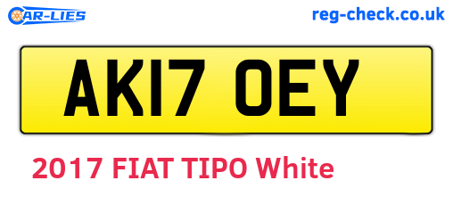 AK17OEY are the vehicle registration plates.