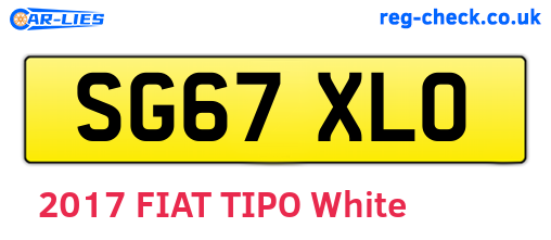SG67XLO are the vehicle registration plates.