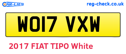 WO17VXW are the vehicle registration plates.