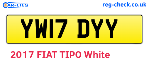 YW17DYY are the vehicle registration plates.