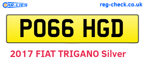 PO66HGD are the vehicle registration plates.
