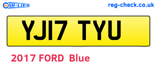 YJ17TYU are the vehicle registration plates.