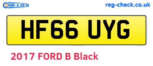 HF66UYG are the vehicle registration plates.
