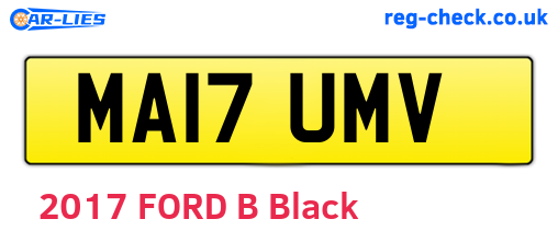MA17UMV are the vehicle registration plates.