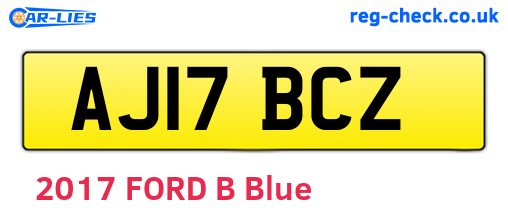 AJ17BCZ are the vehicle registration plates.