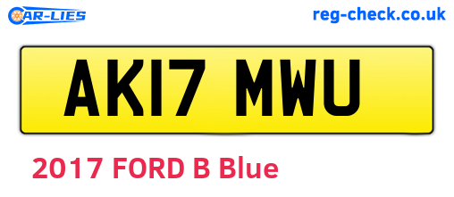 AK17MWU are the vehicle registration plates.