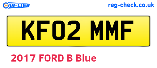 KF02MMF are the vehicle registration plates.