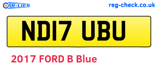 ND17UBU are the vehicle registration plates.