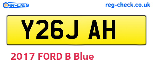 Y26JAH are the vehicle registration plates.