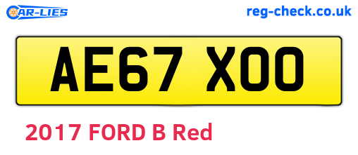 AE67XOO are the vehicle registration plates.