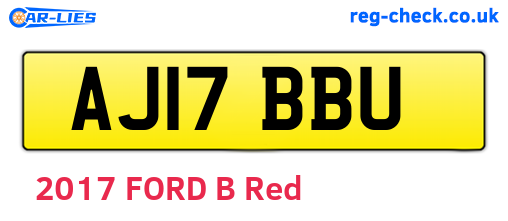 AJ17BBU are the vehicle registration plates.