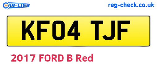 KF04TJF are the vehicle registration plates.