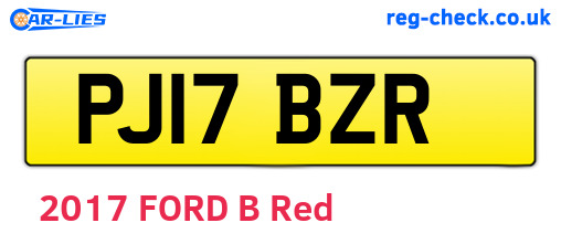 PJ17BZR are the vehicle registration plates.