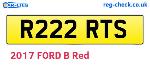 R222RTS are the vehicle registration plates.