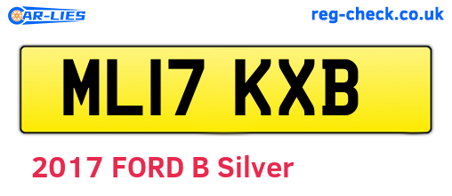 ML17KXB are the vehicle registration plates.