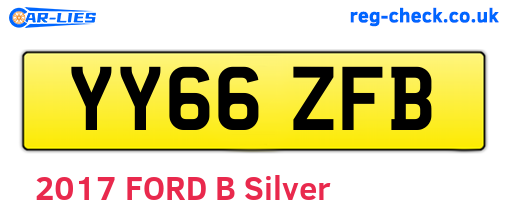 YY66ZFB are the vehicle registration plates.