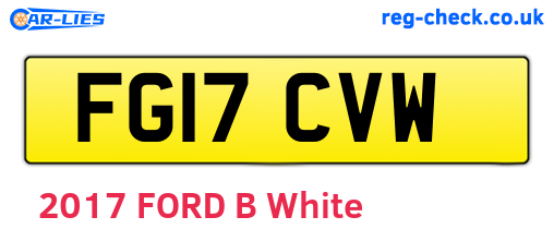 FG17CVW are the vehicle registration plates.