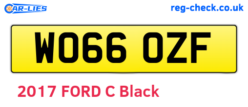 WO66OZF are the vehicle registration plates.