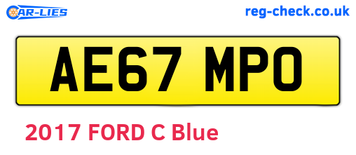 AE67MPO are the vehicle registration plates.