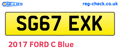 SG67EXK are the vehicle registration plates.