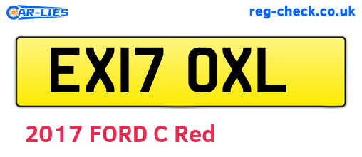 EX17OXL are the vehicle registration plates.