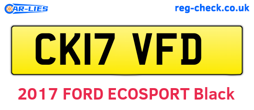 CK17VFD are the vehicle registration plates.