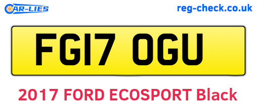 FG17OGU are the vehicle registration plates.