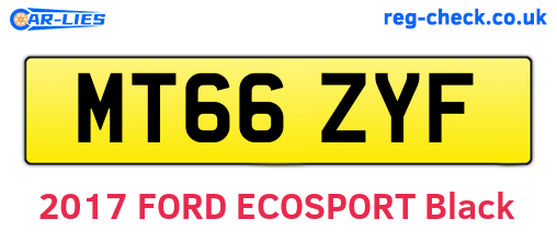 MT66ZYF are the vehicle registration plates.