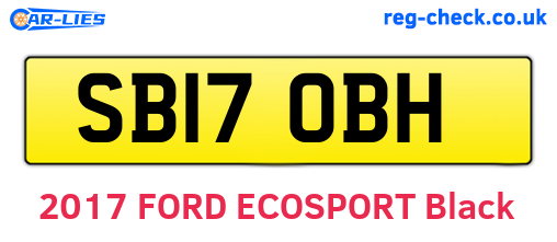 SB17OBH are the vehicle registration plates.