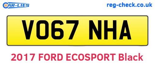 VO67NHA are the vehicle registration plates.