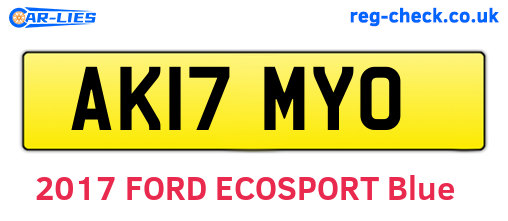 AK17MYO are the vehicle registration plates.