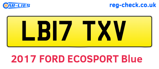 LB17TXV are the vehicle registration plates.