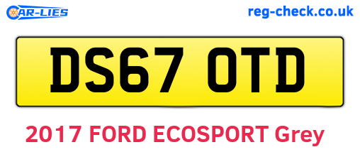 DS67OTD are the vehicle registration plates.
