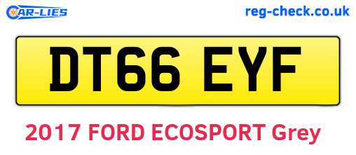 DT66EYF are the vehicle registration plates.