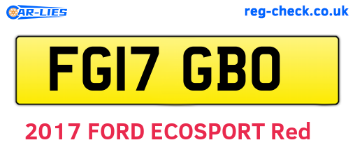 FG17GBO are the vehicle registration plates.