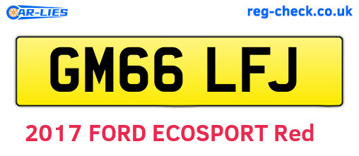 GM66LFJ are the vehicle registration plates.