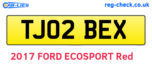 TJ02BEX are the vehicle registration plates.