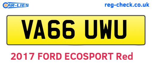VA66UWU are the vehicle registration plates.