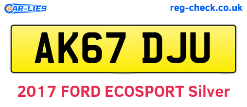 AK67DJU are the vehicle registration plates.