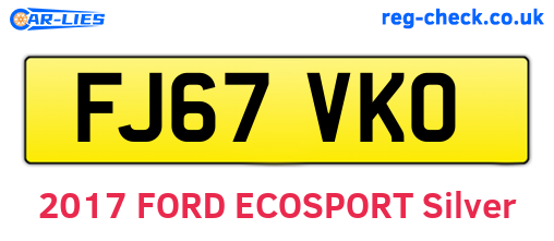 FJ67VKO are the vehicle registration plates.