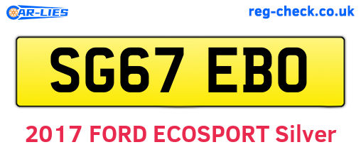SG67EBO are the vehicle registration plates.