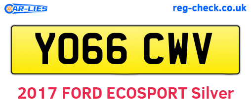 YO66CWV are the vehicle registration plates.